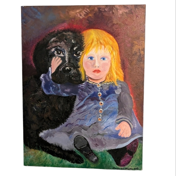 Jennifer Eve American Artist. Oil painting on canvas "Olivia and Charlie" - Picture 10 of 16
